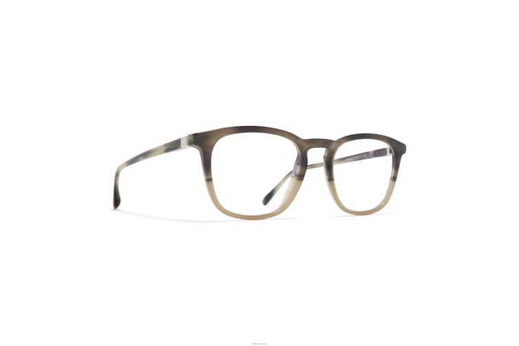MYKITA Tiwa Acetat-Brillen Rahmen: c174 gestreift, grauer Farbverlauf/Erbse J6D22516