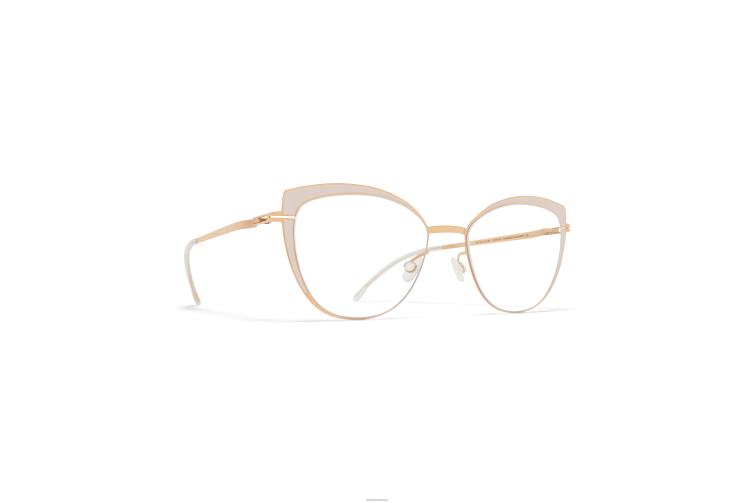 MYKITA Kelsey Jahrzehnte Brillen Rahmen: Champagnergold/Aurore J6D22758