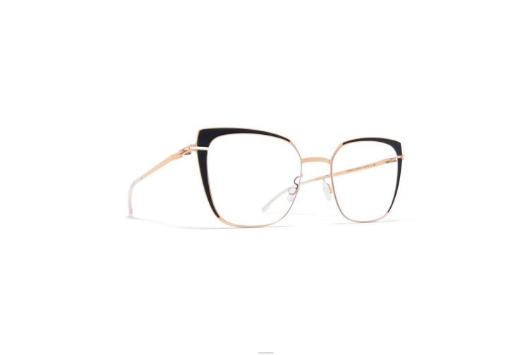 MYKITA Viola Jahrzehnte Brillen Champagnergold/Tiefschwarz J6D22762