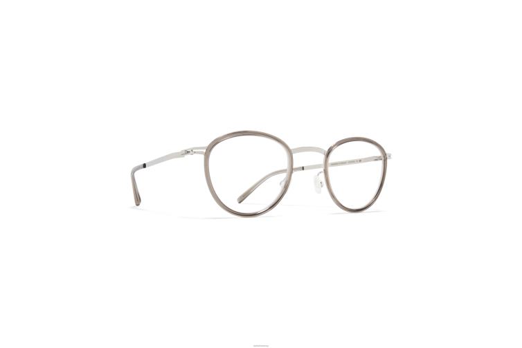 MYKITA Kirima Lite-Brille Rahmen: A74-glänzendes Silber/klare Esche J6D22645