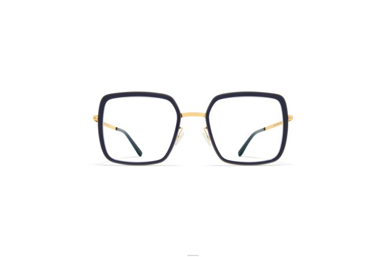 MYKITA Layana Lite-Brille Rahmen: A76-Glanzgold/Milch-Indigo J6D22402