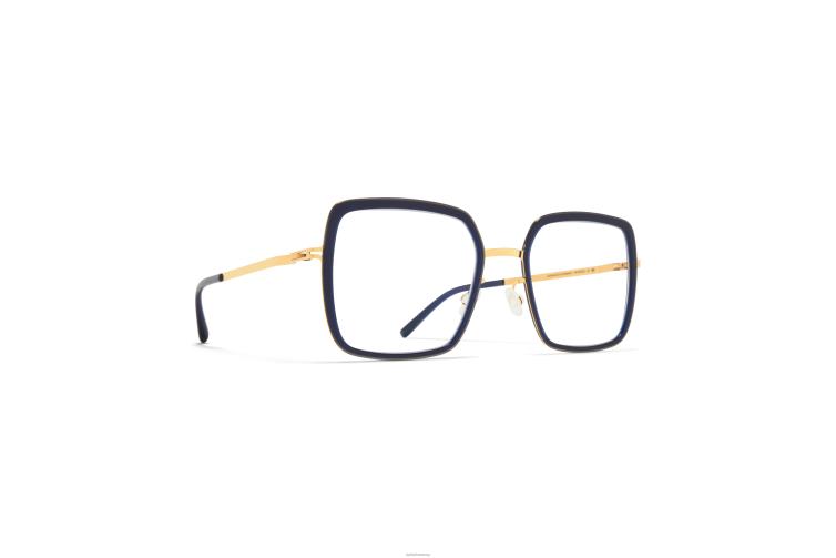 MYKITA Layana Lite-Brille Rahmen: A76-Glanzgold/Milch-Indigo J6D22402