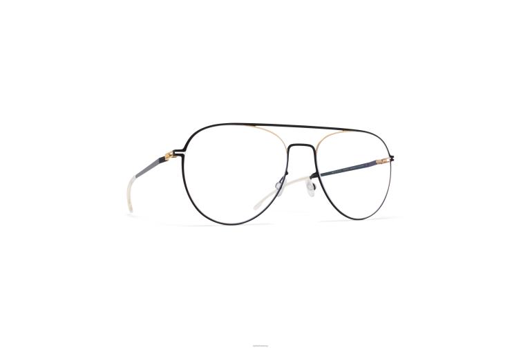 MYKITA eero Lite-Brille Rahmen: Gold/Tiefschwarz J6D22245