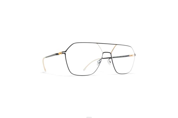 MYKITA jelva Lite-Brille Rahmen: Gold/Tiefschwarz J6D22255