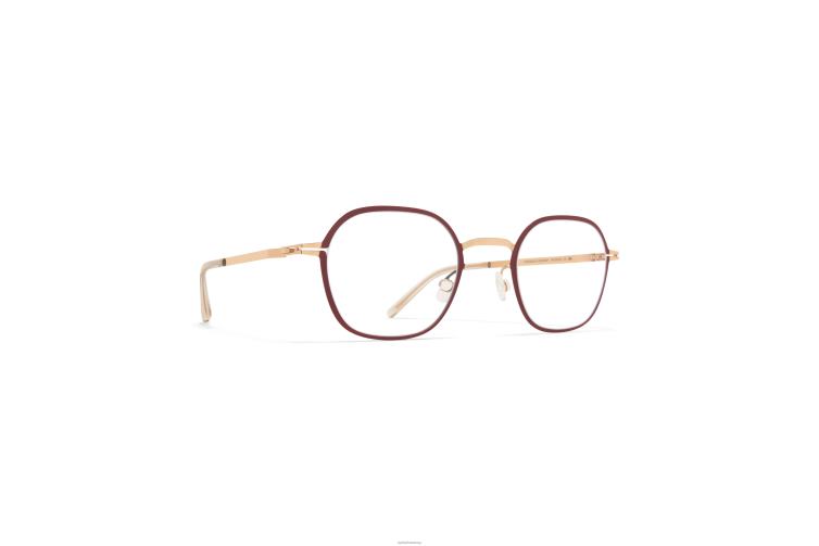 MYKITA jes Lite-Brille Rahmen: Champagnergold/Cranberry J6D22388