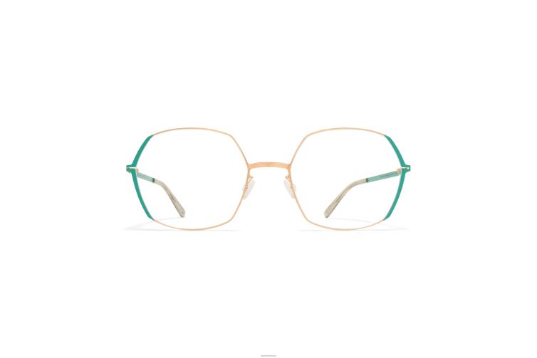 MYKITA majvi Lite-Brille Rahmen: Champagnergold/Jadegrün J6D22409