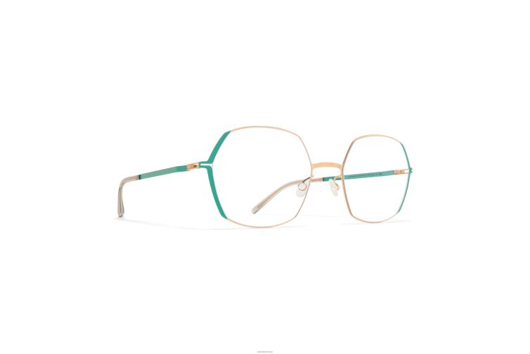 MYKITA majvi Lite-Brille Rahmen: Champagnergold/Jadegrün J6D22409