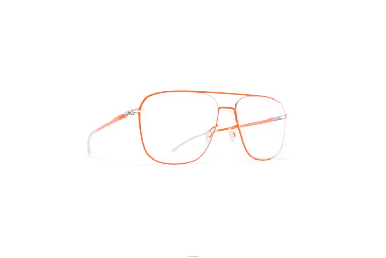 MYKITA steen Lite-Brille Rahmen: Silber/Neonorange J6D22264