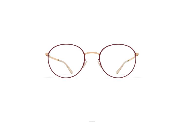 MYKITA vabo Lite-Brille Rahmen: Champagnergold/Cranberry J6D22682