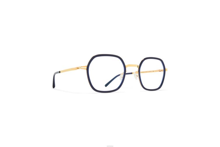 MYKITA ven Lite-Brille Rahmen: A76-Glanzgold/Milch-Indigo J6D22447