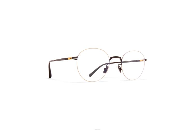 MYKITA Akemi Lessrim-Brillen Rahmen: Gold/Dunkelbraun J6D22689