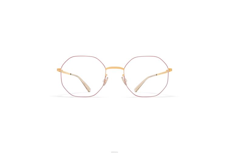 MYKITA kaori Lessrim-Brillen Rahmen: Gold/Korallenrot J6D22568