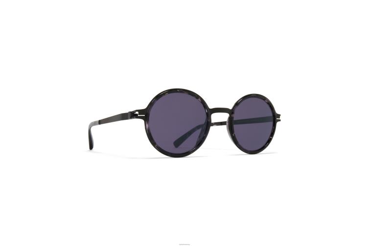 MYKITA Dayo Acetat-Sonnenbrille Rahmen: A50 Schwarz/Schwarz Havanna | Gläser: Cool Grey Solid J6D22184
