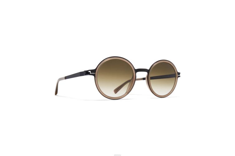 MYKITA Dayo Acetat-Sonnenbrille Rahmen: A70 Schwarz/Taupe|Gläser: Raw Brown Gradient J6D22185