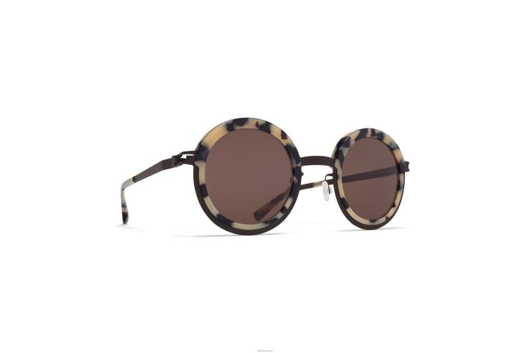 MYKITA Phillys Acetat-Sonnenbrille Rahmen: A23 Black/Creme Cook|Linse: Brown Solid J6D22188