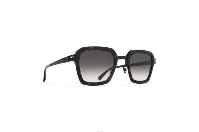 MYKITA neblig Acetat-Sonnenbrille Rahmen: A50 Schwarz/Schwarz Havanna | Gläser: Raw Black Gradient J6D22230