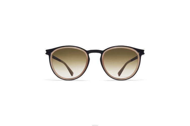 MYKITA siwa Acetat-Sonnenbrille Rahmen: A70 Schwarz/Taupe|Gläser: Raw Brown Gradient J6D22234