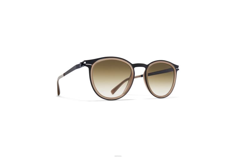 MYKITA siwa Acetat-Sonnenbrille Rahmen: A70 Schwarz/Taupe|Gläser: Raw Brown Gradient J6D22234