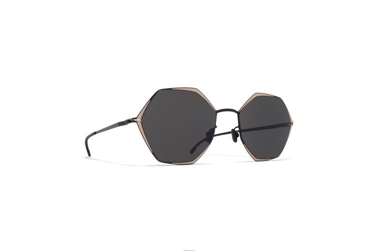 MYKITA alessia Jahrzehnte Sonnenbrille Rahmen: Schwarz/Sand|Gläser: dunkelgrau einfarbig J6D22103
