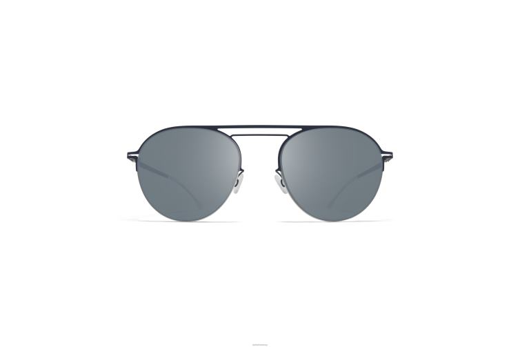 MYKITA duane Jahrzehnte Sonnenbrille Rahmen: Silber/Marineblau|Gläser: Light Silver Flash J6D2222