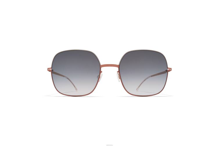 MYKITA magda Jahrzehnte Sonnenbrille Rahmen: Kupfer glänzend/Steingrau|Gläser: Grauverlauf J6D22111