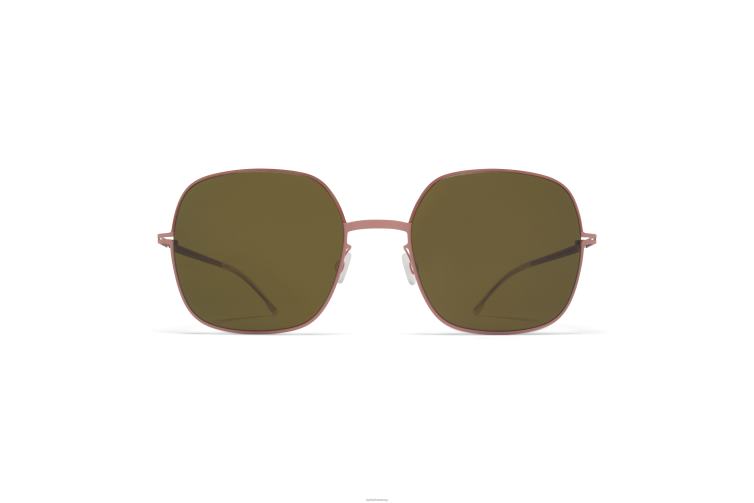 MYKITA magda Jahrzehnte Sonnenbrille Rahmen: Lila Bronze/Rosa Ton|Linse: Raw Green Solid J6D22109