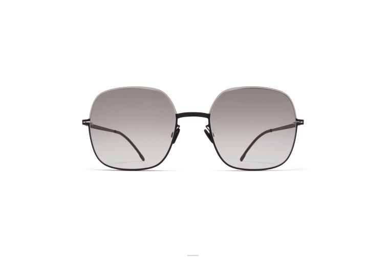 MYKITA magda Jahrzehnte Sonnenbrille Rahmen: Silber/Schwarz|Gläser: Original-Grauverlauf J6D22108