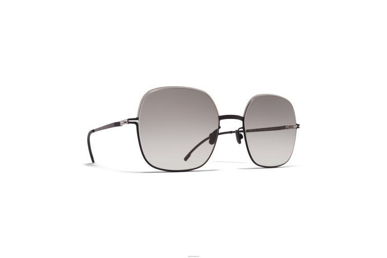 MYKITA magda Jahrzehnte Sonnenbrille Rahmen: Silber/Schwarz|Gläser: Original-Grauverlauf J6D22108