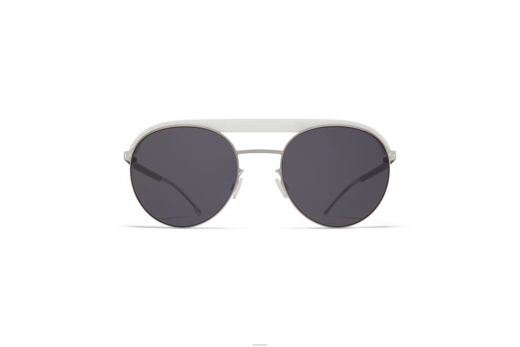 MYKITA ml01 Leica-Sonnenbrille Rahmen: MH52 Signalweiß/glänzendes Silber | Linse: Leica Black Solid J6D2261