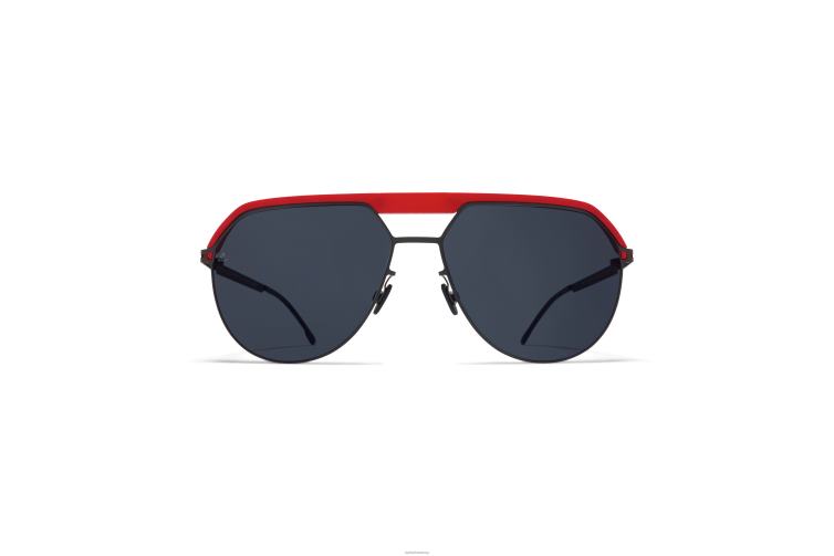 MYKITA ml02 Leica-Sonnenbrille Rahmen: MH55 Leica Rot/Schwarz | Linse: Leica Black Solid J6D2266