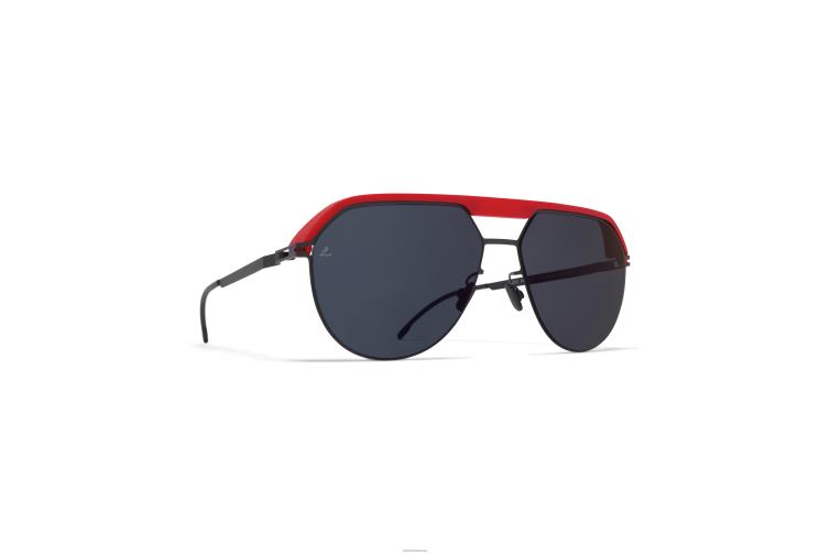 MYKITA ml02 Leica-Sonnenbrille Rahmen: MH55 Leica Rot/Schwarz | Linse: Leica Black Solid J6D2266