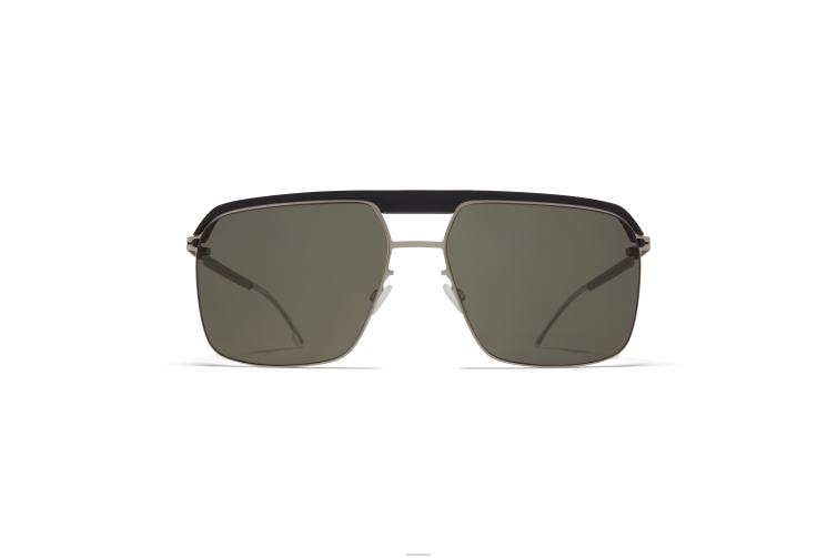 MYKITA ml03 Leica-Sonnenbrille Rahmen: MH49 Pechschwarz/Mattsilber | Linse: Leica G15 Solid J6D2268