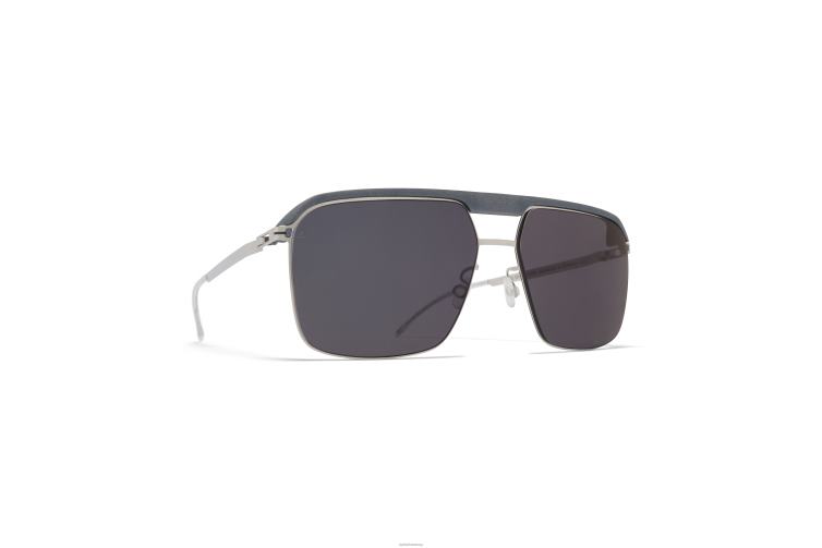 MYKITA ml03 Leica-Sonnenbrille Rahmen: MH53 Mausgrau/glänzendes Silber | Linse: Leica Black Solid J6D2267