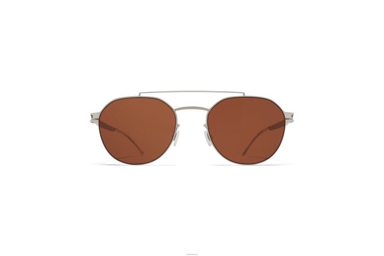 MYKITA ml04 Leica-Sonnenbrille Rahmen: glänzendes Silber/Titangrau|Linse: Leica Amber Solid J6D2270