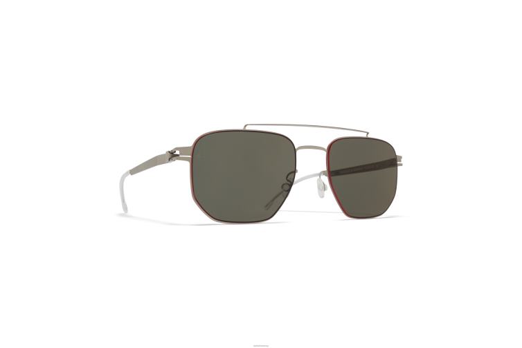 MYKITA ml05 Leica-Sonnenbrille Rahmen: Mattsilber | Linse: Leica G15 Solid + rote Kanten J6D2274