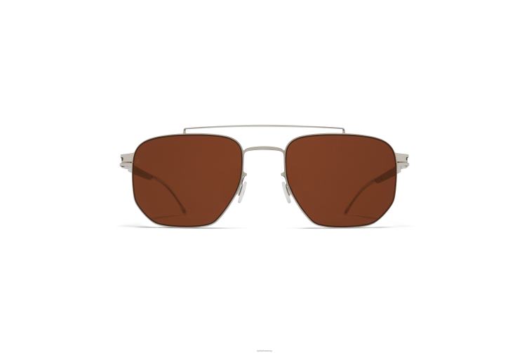 MYKITA ml05 Leica-Sonnenbrille Rahmen: glänzendes Silber/Titangrau|Linse: Leica Amber Solid J6D2276