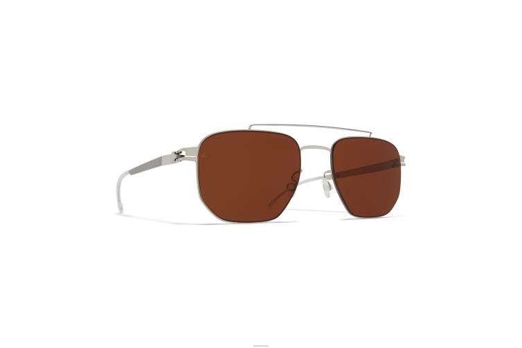 MYKITA ml05 Leica-Sonnenbrille Rahmen: glänzendes Silber/Titangrau|Linse: Leica Amber Solid J6D2276