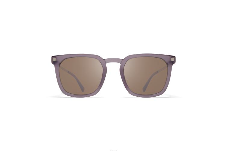 MYKITA Borga Lite-Sonnenbrille Rahmen: C100 Mattrauch/Mattsilber|Gläser: Polarisiertes Pro-Hicon-Braun J6D22116