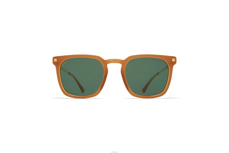MYKITA Borga Lite-Sonnenbrille Rahmen: c99 braun dunkelbraun/glänzend go|Linse: polarisiert pro grün 15 J6D22115
