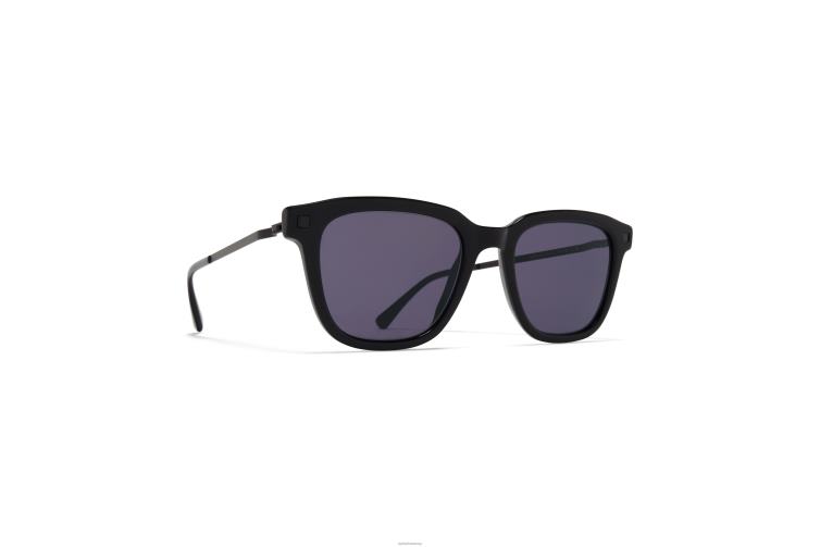 MYKITA Holm Lite-Sonnenbrille Rahmen: C2 Schwarz/Schwarz | Gläser: Cool Grey Solid J6D22118