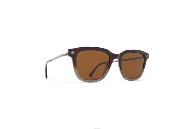 MYKITA Holm Lite-Sonnenbrille Rahmen: C9 Santiago Gradient/Shiny Gra|Gläser: Pol. pro bernsteinbraun J6D22119