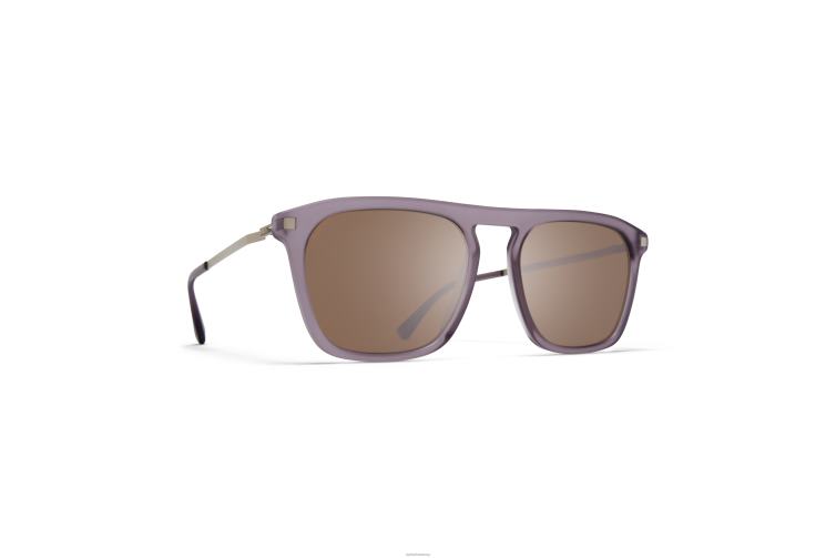 MYKITA Kallio Lite-Sonnenbrille Rahmen: C100 Mattrauch/Mattsilber|Gläser: Polarisiertes Pro-Hicon-Braun J6D22121