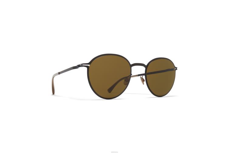 MYKITA Kasimir Lite-Sonnenbrille Rahmen: Schwarz|Gläser: Raw Brown Solid J6D22181