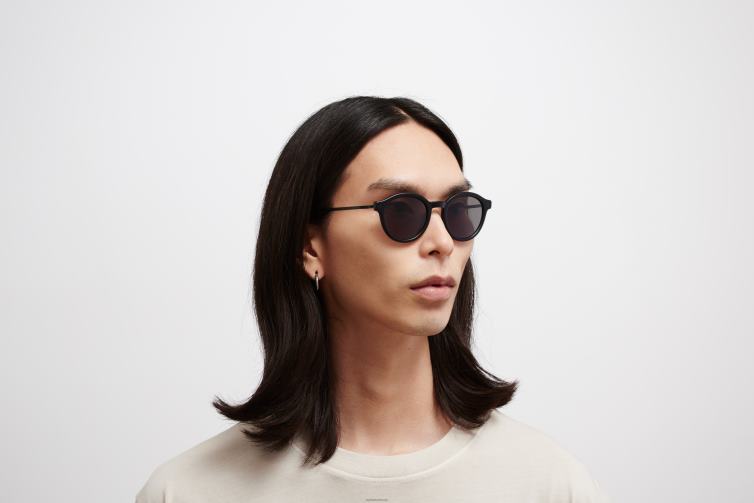 MYKITA Ketill Lite-Sonnenbrille Rahmen: C98 Mattschwarz/Schwarz|Linse: polarisiertes Pro Hi-Con Grau J6D22200