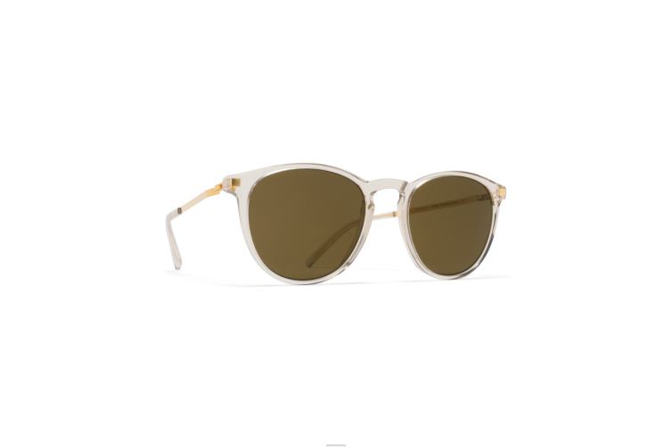 MYKITA Nukka Lite-Sonnenbrille Rahmen: C1 Champagner/glänzendes Gold | Gläser: Raw Brown Solid J6D22212