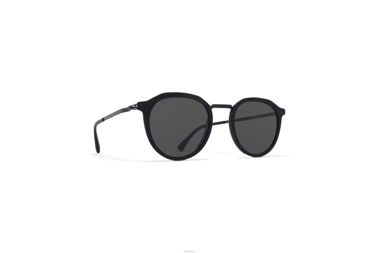 MYKITA Paulson Lite-Sonnenbrille Rahmen: A57 Schwarz/Mattschwarz | Gläser: Dunkelgrau, einfarbig J6D22213