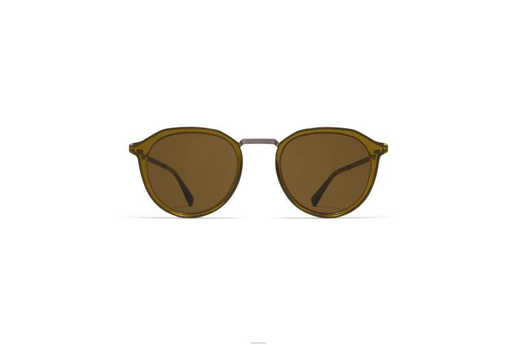 MYKITA Paulson Lite-Sonnenbrille Rahmen: A67 Graphit/Peridot | Gläser: Raw Brown Solid J6D22216