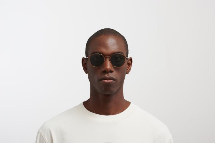 MYKITA Tuwa Lite-Sonnenbrille Rahmen: A40 glänzendes Kupfer/Topas|Linse: dunkelgrün massiv J6D22224