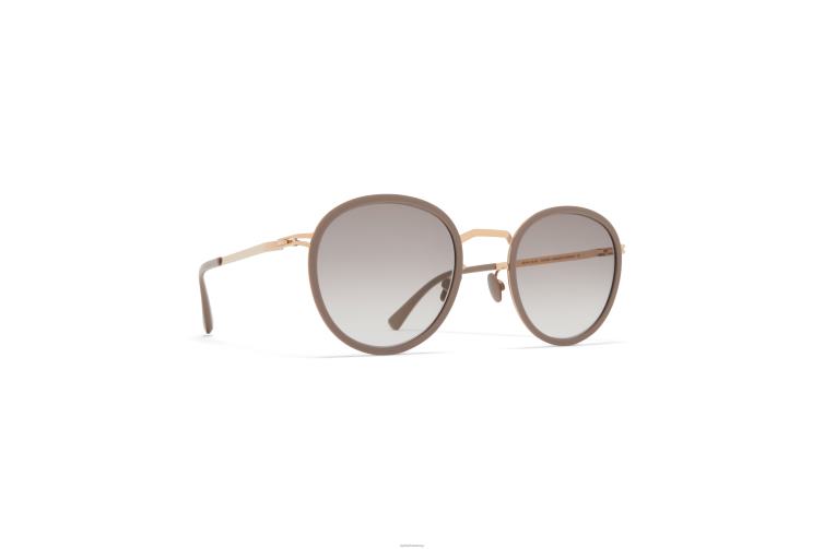 MYKITA Tuwa Lite-Sonnenbrille Rahmen: A42 Champagnergold/Braungrau | Gläser: Original-Grauverlauf J6D22223