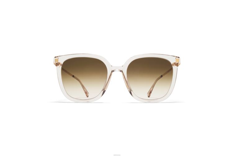 MYKITA Viska Lite-Sonnenbrille Rahmen: C1 Champagner/Glanzgold | Gläser: Rohbraun mit Farbverlauf J6D22128